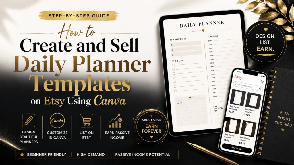 How to Create and Sell Daily Planner Templates on Etsy Using Canva in 2026