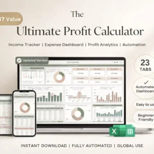 Profit Before You Build — digital product profit calculator spreadsheet screenshot