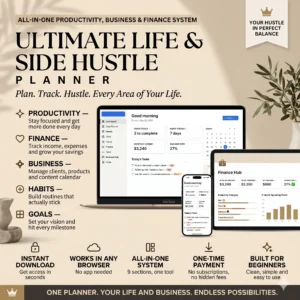 Ultimate Life and Side Hustle Planner Money AI Pro