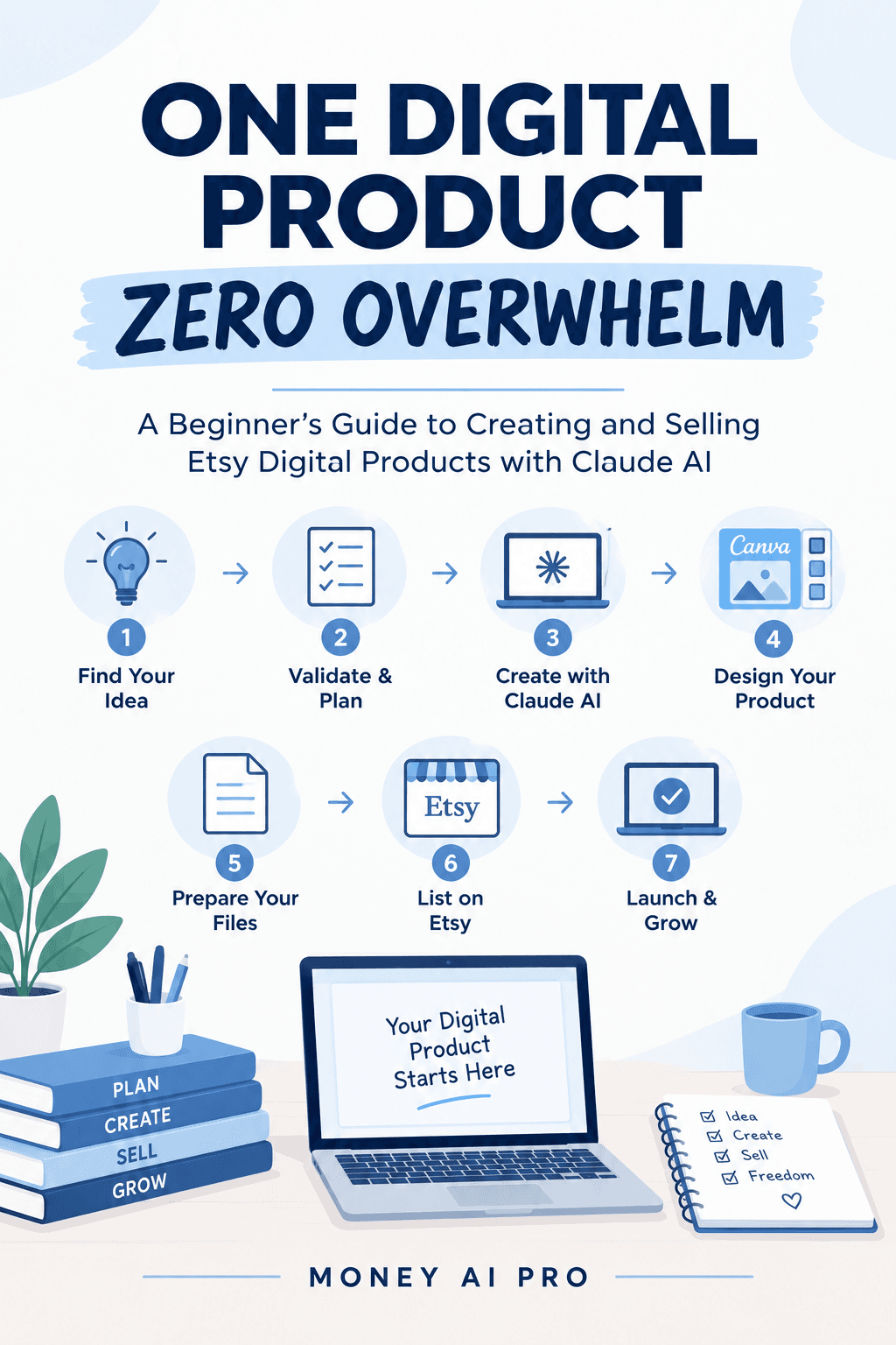 One Digital Product, Zero Overwhelm: Etsy + Claude AI eBook